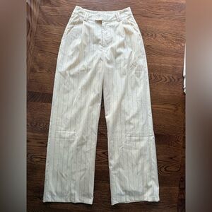 DISSH Wide Leg Pleated High Rise Striped Pants Trousers Office Career Trendy‎ 4